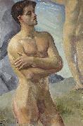 georg pauli Bathing Men oil on canvas